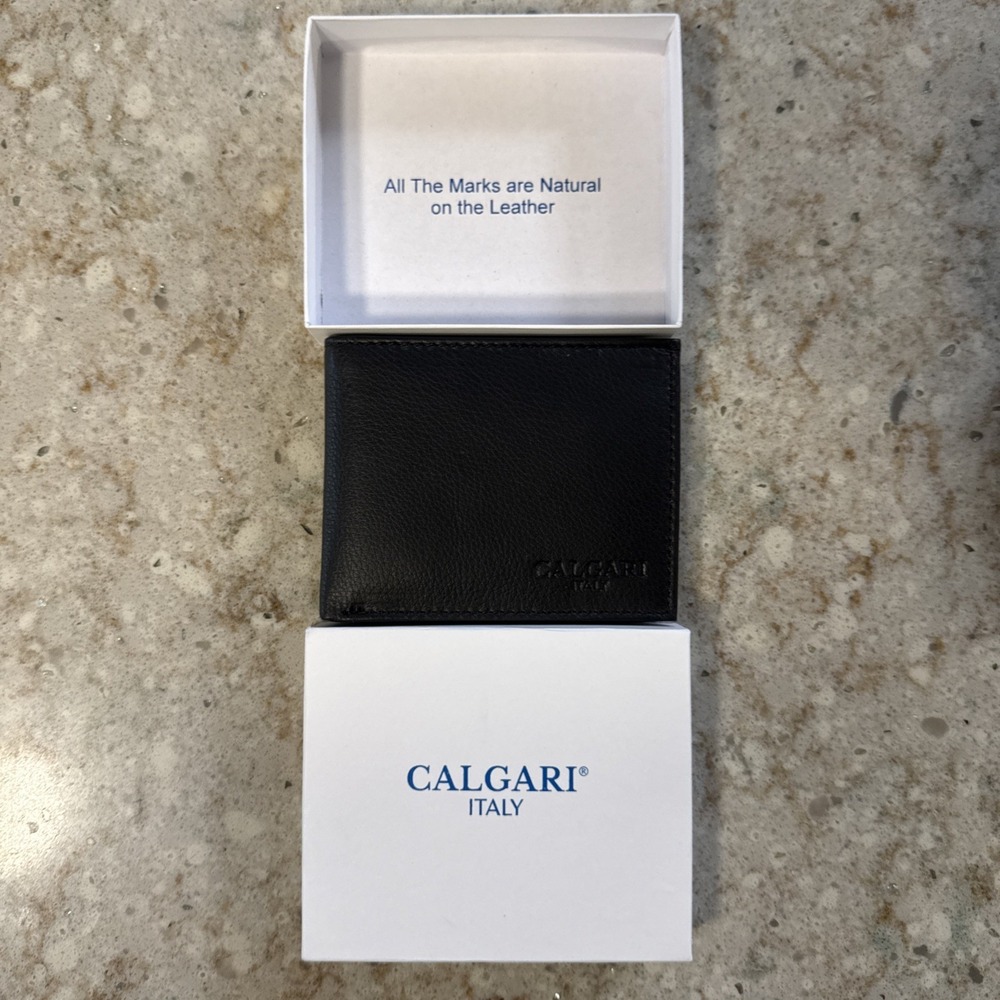 CALGARI Italian Luxury Leather Wallets For Men‎ | Bifold Black